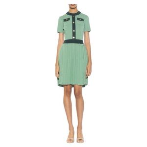 NWOT Alexia Admor Anders Short Sleeve Pleated
Fit & Flare Dress in Sage